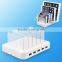 Universal public cellphone desktop charging dock station