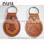 Embossing pattern style leather key holder with metal ring