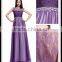 Fashion Tulle Ruche Lace Long Purple Western Women Cocktail Dresses
