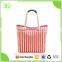 2016 Stripes Canvas Women Shopping Turkey Handbag wither Leather Twist Cotton Handle