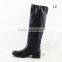 LQEB31 Genuine Leather Upper Buckle Straps High Rubber Rain Riding Boots Shoes for Women