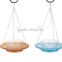 Hanging bird water feeder hobnail glass with bowl S