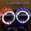 Universial HID Bi-xenon Projector Lens Kit of Headlight With Round LED Crystal Angle Eyes