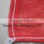 red perforated PP leno mesh bag plastic plain onions bag label bag