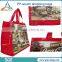 woven plaid plastic bags handle non woven beer bag