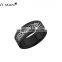 black ring mens carbon fiber tungsten carbide ring wedding engagement ring band