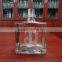 Flat square sand blasting logo super flint glass 750ml vodka bottle
