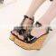 fashion lady shoes high wedege women shoes cheap wholesale shoes china PC2879