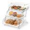 Three-Tier Clear Acrylic Bakery Display Case With Chrome Plated Wire Stand-FD-U-558