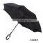 Plain color double layer reverse umbrellas