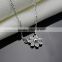 China wholesale fashion jewelry diamond flower pendant 925 silver for fashionable necklace fine jewellery