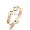 Retail Stainless Steel Women Bangle Rose Gold Spring Shield Bracelet Jewelry