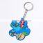 Promotional personalized souvenir embossed 2d/3d cartoon soft rubber pvc keychain, silicone rubber keychain