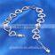 925 Sterling Silver Jewelry Bracelets Crystal Love Heart Charm Chain Bracelet New Fashion For Women