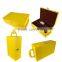 Wholesale Custom High-grade Leather 2 Bottles of Champagne Wine Boxes, Yellow Wooden Gift Box