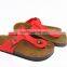 2015 red flip-flops cork outsole lady leather sandal shoes