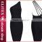 2015 Wholesale black One-shoulder sexy fashion high quality dropship bandage dress