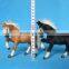 garden ornaments plush fake life size horses or ponies on wheels