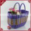 100% handcrafted shopping used hand basket plastic woven basket