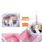 Spin Mop & Bucket System, Deluxe 360 Degree Spin Self-wringing Mop And Spin Dry Bucket With 2 Mop Heads - No Foot Pedal Needed