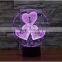 2017 Valentine's Day Gift 7color 3d Romantic LED Night Light Lamp