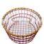 ROUND COPPER WIRE BAMBOO FRUIT VEGETABLE BASKET DECORATIONS