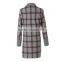 new fashion women's clothing garment apparel direct factory OEM/ODM manufacturing checked women long coat