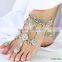 PAYAL Anklet pair TOE RING silver TONE BAREFOOT SANDAL