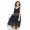2017 summer latest plus size chiffon dress for girls sexy black maternity dress