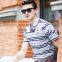 Summer new men's short sleeve stripes stamp T-shirt