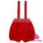 Fashion Cotton Children Short Trousers With Strap Solid Color Cheap Ruffle Bloomers Baby Girls&Boys Pants