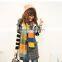 High quality colorful stripe long 180cn wool women autumn and winter wear rainbow knit scarf fashion