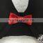 Beautiful lace and cute red bow black sexy ladies bra panty set
