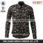 men's latest fashion long sleeve print tuxedo shirt