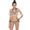 Strappy Multicolor Hand Woven Print Bandage Beach Hot Sexy Bikini
