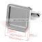 Square Cufflinks Blank Custom Made DIY Cufflinks Holder