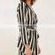 2017 New Fashion Wholesale Clothes Striped Blazers Suits Woman Pants Suits