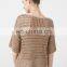 Thick knit short sleeve o neck women sweater