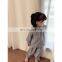 6628/Cute Cherry Embroidery Hot Sell Kids Children Pajamas Sets Long Sleeve Casual Girls Sleepwear