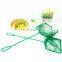 Multi-size green aquarium accessories with plastic handle fishing nets