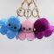 New Octopus Keychain Fashion Stuffed Two Sides Octopus Keychain and Turn Over Bag Pendant Plush Animal Keychains