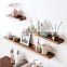 concise nordic style eco-friendly walnut beech wooden wall mounted shelves home decor floating shelf