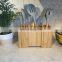 Bamboo Utensil Holder for Kitchen Counter Expandable Compartments with Non-Slip Tabs bamboo organizers and storage for kitchen