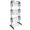 Foldable 3 tier rolling collapsible clothes drying rack stand indoor outdoor dark grey metal laundry rack