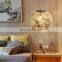 Creative Modern Clear Glass Pendant Light Globe Round Ball Ceiling Hanging Lamp With Metal Silver Flower Chandelier