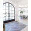 aluminum glass metal frame arched french doors interior