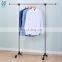 Adjustable portable single pole telescopic clothes rack