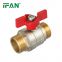 IFAN Heat Resistant PN25 Male Threaded Butterfly Brass Ball Valve Cw617N Brass Water Valve