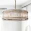 Modern Industrial Style Rivet Crystal Piece Chandelier Lighting Fixture for Living Room Kitchen Island Dining Room Foyer Lobby