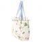 flower printed canvas tote shopping bag shoulder bag